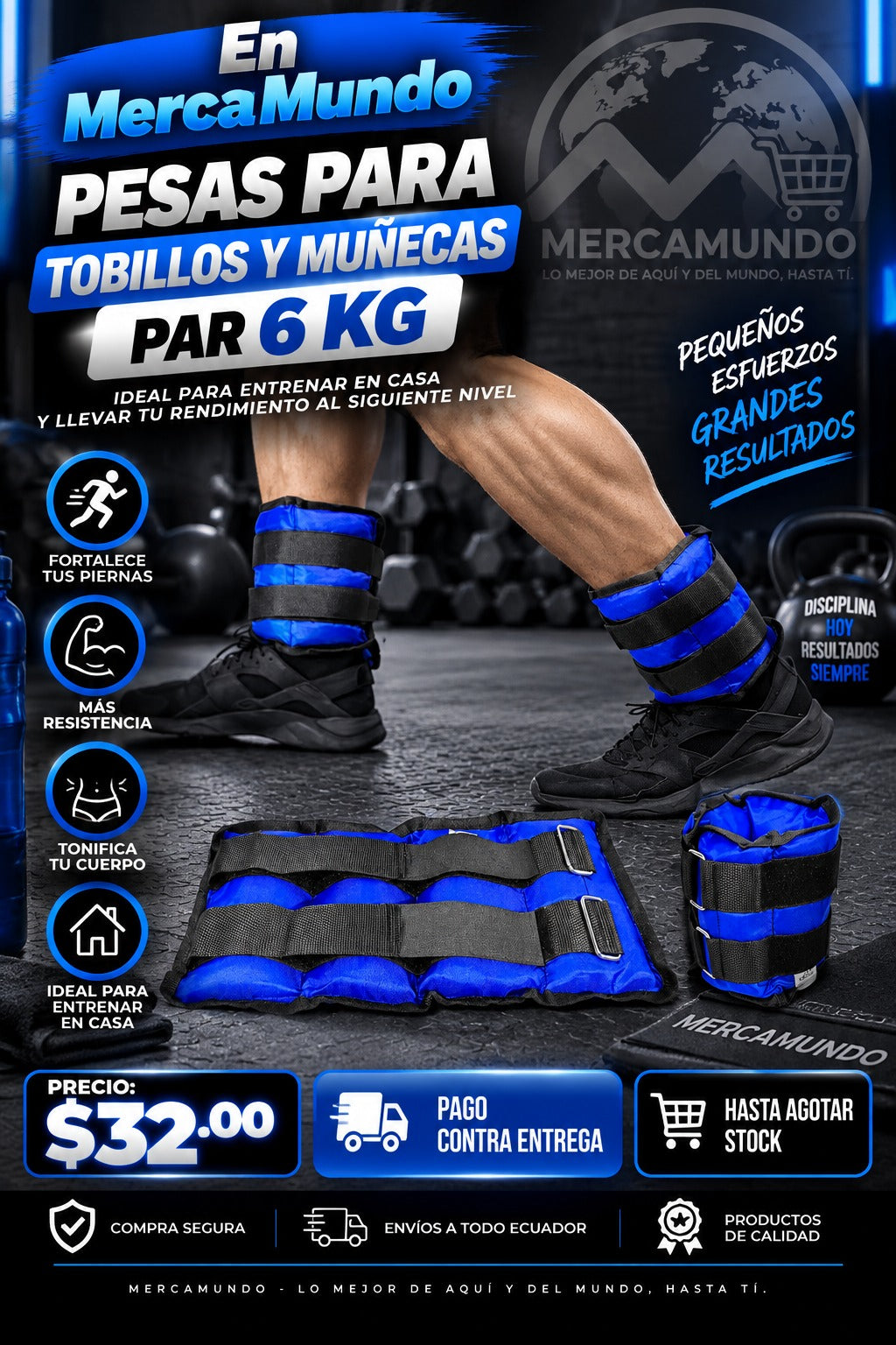 Pesas para Tobillos y Muñecas – Par 6 kg