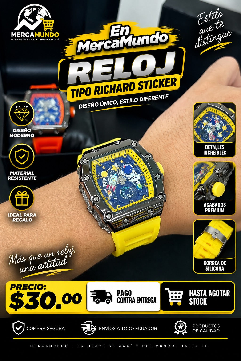 Reloj Tipo Richard Sticker