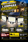Lámpara Solar de 3 Cabezas