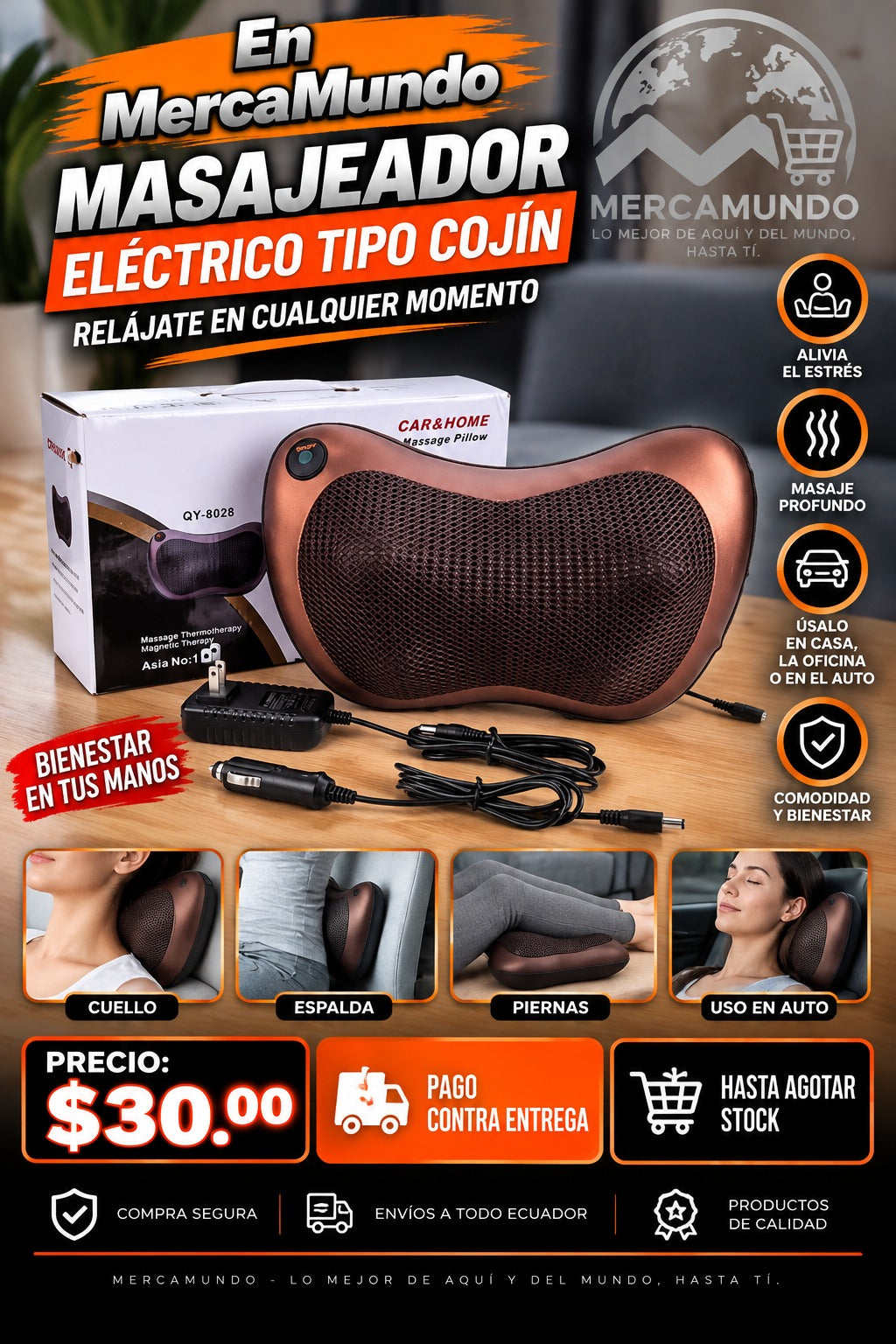 Masajeador Eléctrico Tipo Cojín