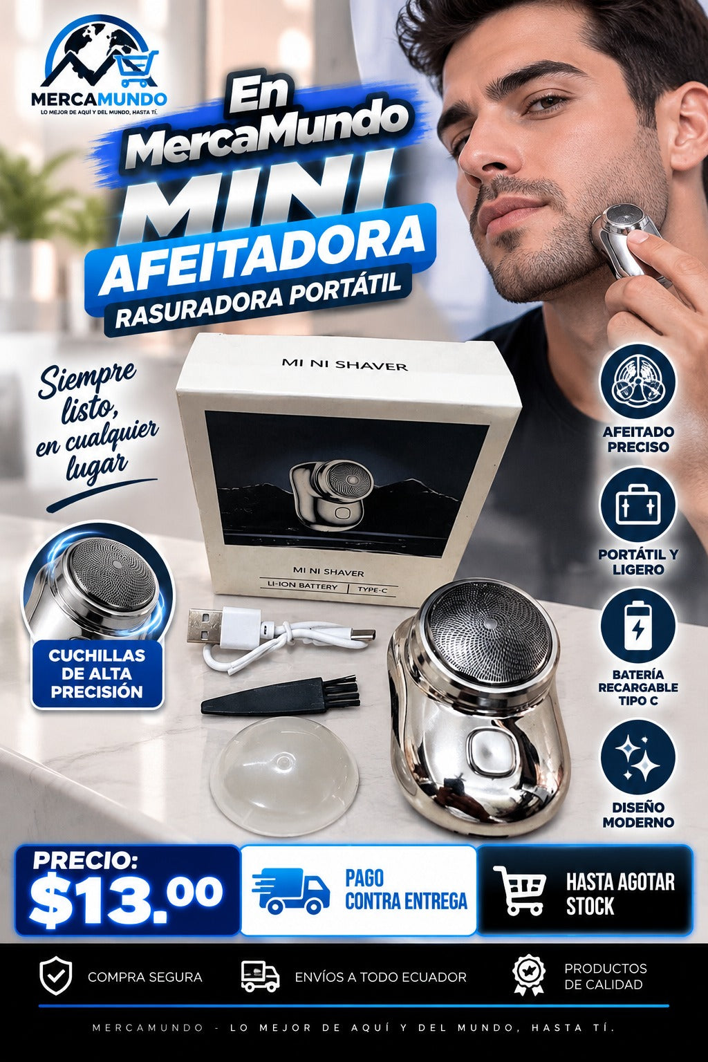 Mini Afeitadora Rasuradora Portátil