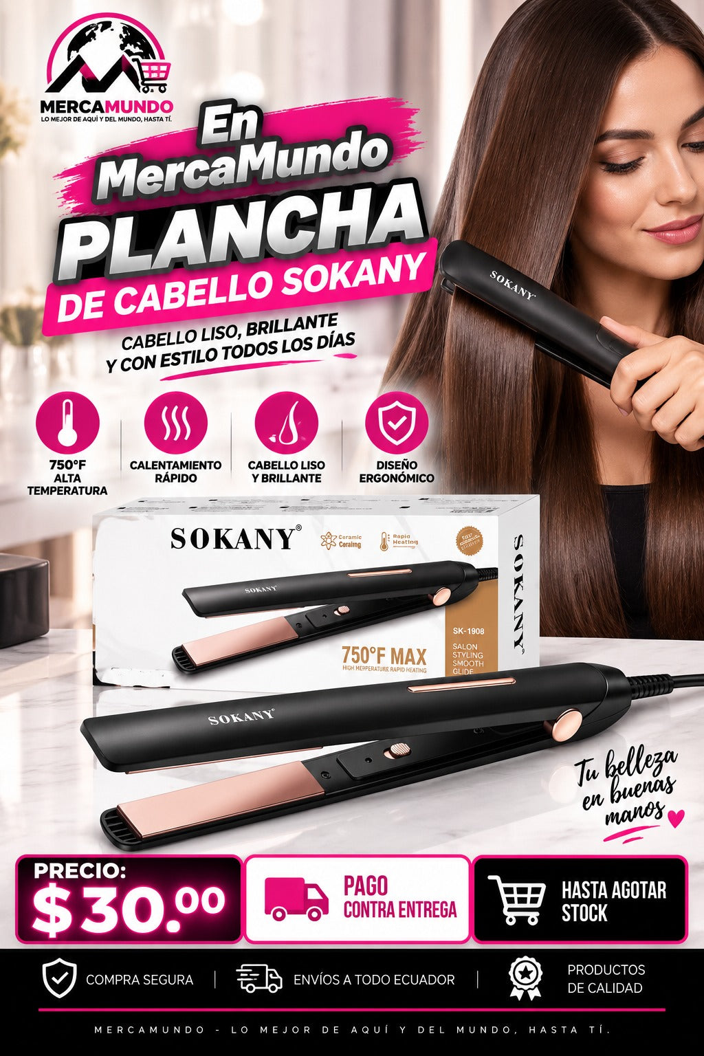 Plancha de Cabello Sokany