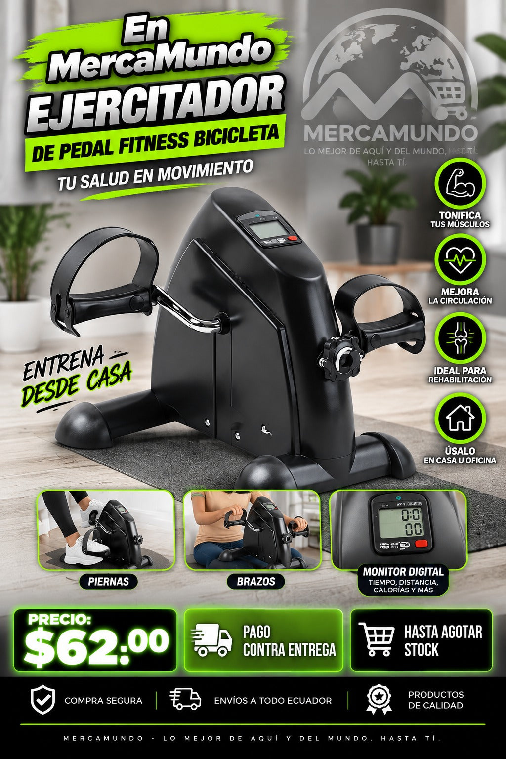Ejercitador de Pedal Fitness Bicicleta