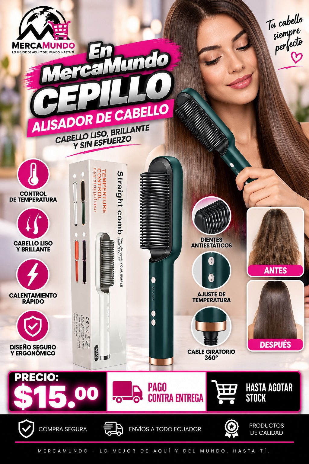 Cepillo Alisador de Cabello