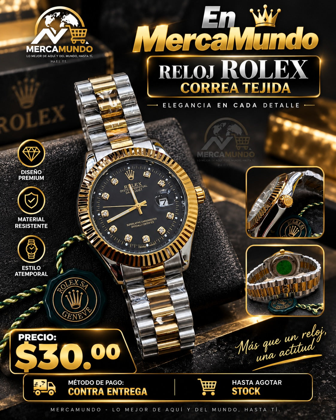 Reloj Rolex Correa Tejida