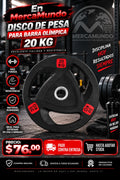 Disco de Pesa para Barra Olímpica 20 kg