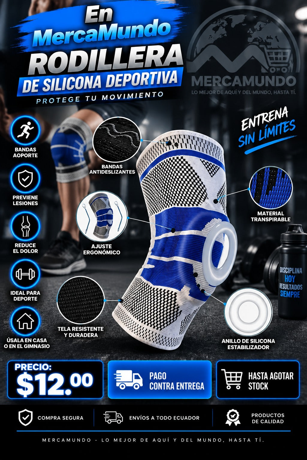Rodillera de Silicona Deportiva